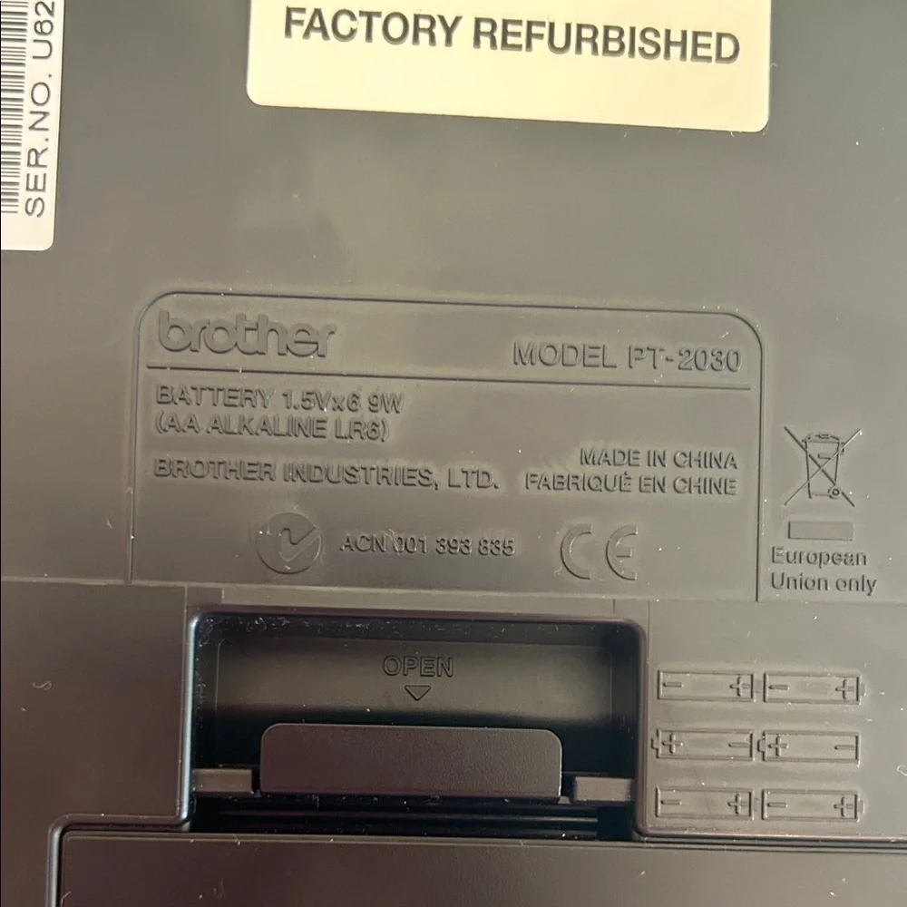 Brother P-touch Label Maker - White and Black (model PT-2030)